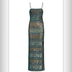 Alice and Olivia Fifi Embellished Maxi Dress size 4